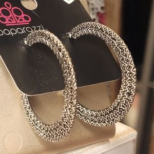 Talk About Texture - Hoop Silver Earring